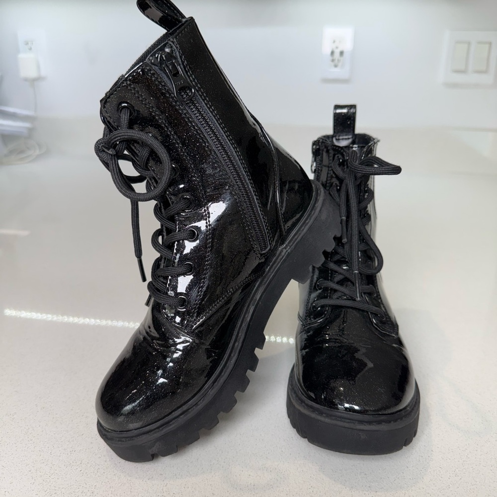Black Patent Leather Women's Boots